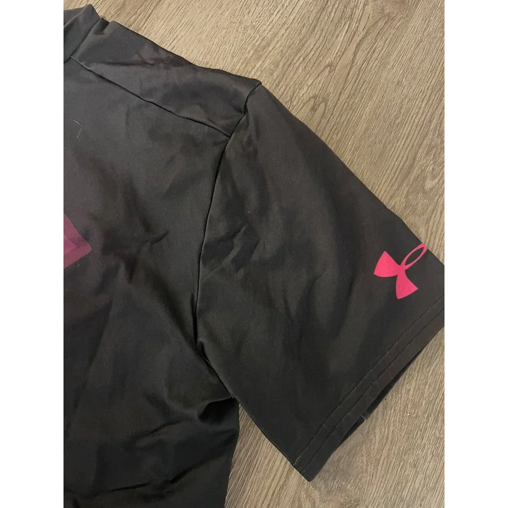 Under Armour‎ HeatGear Superman Compression Shirt Girls 2XL Black Pink Tee